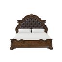 Leovanni Eastern king Upholstered Bed In Dark Brown
