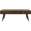 The appearance of Levinson Gold Cap Coffee Table designed by Safavieh in the modern / contemporary interior design. This brown and gold piece of furniture  was selected by 1StopBedrooms from Levinson Collection to add a touch of cosiness and style into your home. Sku: FOX6304A. Material: Brass.