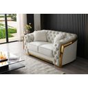 The appearance of Lexi Loveseat In Ivory designed by Glory in the glam interior design. This ivory piece of furniture  was selected by 1StopBedrooms from Lexi Collection to add a touch of cosiness and style into your home. Sku: G0597A-L. Material: Velvet.