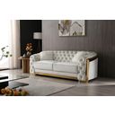 The appearance of Lexi Sofa In Ivory designed by Glory in the glam interior design. This ivory piece of furniture  was selected by 1StopBedrooms from Lexi Collection to add a touch of cosiness and style into your home. Sku: G0597A-S. Material: Velvet.