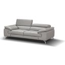 The appearance of Liam Grey Leather Sofa designed by J&M in the modern / contemporary interior design. This gray piece of furniture was selected by 1StopBedrooms from Liam Collection to add a touch of cosiness and style into your home. Sku: 18758-S. Material: Leather.