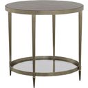The appearance of Libby Langdon Marlowe Tiered Round End Table In Smoked Stone designed by Fairfield Chair in the modern / contemporary interior design. This smoked stone piece of furniture  was selected by 1StopBedrooms from Libby Langdon Collection to add a touch of cosiness and style into your home. Sku: 6308-ET. Material: Stainless Steel.