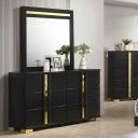 Lillestrom Dresser In Black and Gold