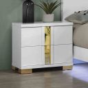 Lillestrom Nightstand In White and Gold