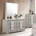 Lincolt Dresser In White Wash and Stone Gray