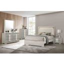 Lincolt Queen Bed In White Wash and Stone Gray