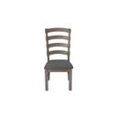 Linda Dining Chair In Gray Linen and Rustic Gray Brown Wood