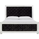 The appearance of Lindenfield Black and Silver Queen Upholstered Panel Bed designed by Signature Design by Ashley in the transitional interior design. This silver and black piece of furniture was selected by 1StopBedrooms from Lindenfield Collection to add a touch of cosiness and style into your home. Sku: B758-57;B758-54;B758-96. Bed Type: Panel Bed. Material: Wood. Bed Size: Queen.