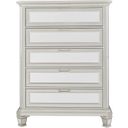 The appearance of Lindenfield Silver Five Drawer Chest designed by Signature Design by Ashley in the modern / contemporary interior design. This silver piece of furniture was selected by 1StopBedrooms from Lindenfield Collection to add a touch of cosiness and style into your home. Sku: B758-46. Material: Glass.