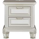 The appearance of Lindenfield Silver Two Drawer Night Stand designed by Signature Design by Ashley in the modern / contemporary interior design. This silver piece of furniture was selected by 1StopBedrooms from Lindenfield Collection to add a touch of cosiness and style into your home. Sku: B758-92. Material: Glass.