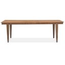 The appearance of Lindon Extendable Rectangular Dining Table In Belgian Wheat designed by Magnussen in the transitional interior design. This belgian wheat piece of furniture was selected by 1StopBedrooms from Lindon Collection to add a touch of cosiness and style into your home. Sku: D5570-20. Table Top Shape: Rectangular. Size: 72" x 38". Material: Oak Veneer.