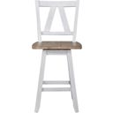 The appearance of Lindsey Farm Counter Height Swivel Chair Rta Set Of 2 designed by Liberty in the country / farmhouse interior design. This white piece of furniture was selected by 1StopBedrooms from Lindsey Farm Collection to add a touch of cosiness and style into your home. Sku: 62WH-B250324. Material: Rubberwood.