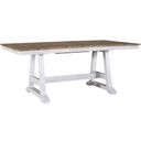The appearance of Lindsey Farm Trestle Table In Weathered White and Sandstone designed by Liberty in the country / farmhouse interior design. This white piece of furniture was selected by 1StopBedrooms from Lindsey Farm Collection to add a touch of cosiness and style into your home. Sku: 62WH-P3878;62WH-T3878. Material: Rubberwood. Size: 78" x 38".