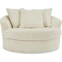 The appearance of Lindyn Ivory Oversized Swivel Accent Chair designed by Signature Design by Ashley in the modern / contemporary interior design. This ivory piece of furniture was selected by 1StopBedrooms from Lindyn Collection to add a touch of cosiness and style into your home. Sku: 2110421. Material: Polyester.