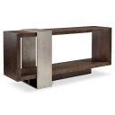 The appearance of Linea Console Table in Cerused Charcoal Finish designed by Bernhardt in the modern / contemporary interior design. This cerused charcoal/textured graphite metal piece of furniture  was selected by 1StopBedrooms from Linea Collection to add a touch of cosiness and style into your home. Sku: 384910B. Material: Aluminum.