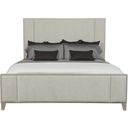 The appearance of Linea King Panel Bed with Upholstered Headboard and Footboard in Cerused Greige Finish designed by Bernhardt in the modern / contemporary interior design. This cerused greige piece of furniture was selected by 1StopBedrooms from Linea Collection to add a touch of cosiness and style into your home. Sku: 384FR3G;384H63G. Bed Type: Panel Bed. Material: Fabric. Bed Size: King.