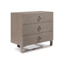 The appearance of Linea Nightstand designed by Bernhardt in the modern / contemporary interior design. This cerused greige/textured graphite metal piece of furniture  was selected by 1StopBedrooms from Linea Collection to add a touch of cosiness and style into your home. Sku: 384232G. Material: Aluminum.
