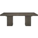The appearance of Linea Rectangular Dining Table in Cerused Charcoal designed by Bernhardt in the transitional interior design. This cerused charcoal/textured graphite metal piece of furniture  was selected by 1StopBedrooms from Linea Collection to add a touch of cosiness and style into your home. Sku: 384242B;384244B. Material: Aluminum. Table Top Shape: Rectangular. Size: 44" x 90".