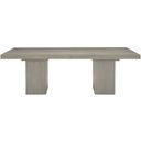 The appearance of Linea Rectangular Dining Table in Cerused Greige designed by Bernhardt in the transitional interior design. This cerused greige/textured graphite metal piece of furniture was selected by 1StopBedrooms from Linea Collection to add a touch of cosiness and style into your home. Sku: 384242G;384244G. Material: Aluminum. Table Top Shape: Rectangular. Size: 44" x 90".