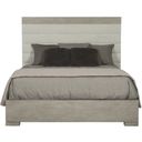 Linea Upholstered Queen Panel Bed with Wooden Footboard and Side Rails