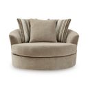 Linenhause Oversized Swivel Accent Chair In Dune