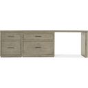 The appearance of Linville Falls 96 Inch Desk With File And Lateral File designed by Hooker in the transitional interior design. This medium wood piece of furniture was selected by 1StopBedrooms from Linville Falls Collection to add a touch of cosiness and style into your home. Sku: 6150-10061-85;6150-10096-85;6150-10416-85;6150-10466-85. Material: Oak Veneer.