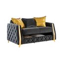 Lippa Loveseat In Black and Gold