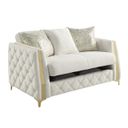 Lippa Loveseat In Gold and Off white