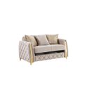 Lippa Loveseat In Taupe and Gold