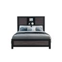 Lisbon Bookcase Queen Bed In Gray and Black