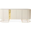 The appearance of Lisbon Console Table In Silken Matte Cream designed by Michael Amini in the transitional interior design. This silken matte cream piece of furniture was selected by 1StopBedrooms from Lisbon Collection to add a touch of cosiness and style into your home. Sku: LFR-LSBN223-140. Material: MDF.