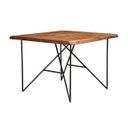 Live Edge Solid Wood Pub Table with Metal Legs In Light Walnut