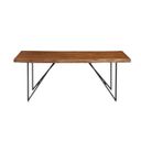 The appearance of Live Edge Solid Wood Dining Table In Light Walnut designed by Alpine in the industrial interior design. This light walnut piece of furniture  was selected by 1StopBedrooms from Live Edge Collection to add a touch of cosiness and style into your home. Sku: 1968-01. Table Top Shape: Rectangular. Material: Acacia Wood. Size: 37" x 77".