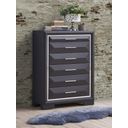 The appearance of Liverpool Chest In Black designed by Glory in the modern / contemporary interior design. This black piece of furniture was selected by 1StopBedrooms from Liverpool Collection to add a touch of cosiness and style into your home. Sku: G01600-CH. Material: Wood Veneer.