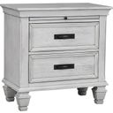 The appearance of Franco 2-drawer Nightstand Antique White designed by Coaster in the country / farmhouse interior design. This distressed white piece of furniture was selected by 1StopBedrooms from Franco Collection to add a touch of cosiness and style into your home. Sku: 205332. Material: Wood.