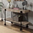The appearance of Lobb Sofa Table In Natural Tone designed by Furniture of America in the industrial interior design. This natural tone piece of furniture  was selected by 1StopBedrooms from Lobb Collection to add a touch of cosiness and style into your home. Sku: CM4217A-S. Material: Steel.