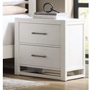 The appearance of Lodge and Loft 2 Drawer Nightstand In Soft White designed by Vaughan Bassett in the modern / contemporary interior design. This soft white piece of furniture was selected by 1StopBedrooms from Lodge and Loft Collection to add a touch of cosiness and style into your home. Sku: 844-227. Material: Wood.