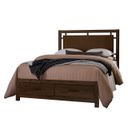 Lodge and Loft King Floating Panel Bed with Footboard Storage In Dark Oak