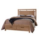 The appearance of Lodge and Loft Queen Floating Panel Bed with Footboard Storage In Blond Oak designed by Vaughan Bassett in the modern / contemporary interior design. This blond oak piece of furniture was selected by 1StopBedrooms from Lodge and Loft Collection to add a touch of cosiness and style into your home. Sku: 842-557;842-050B;842-502;TT-555T. Bed Type: Panel Bed. Material: Wood. Bed Size: Queen.