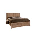 The appearance of Lodge and Loft Queen Radius Poster Bed with Footboard Storage In Blond Oak designed by Vaughan Bassett in the modern / contemporary interior design. This blond oak piece of furniture  was selected by 1StopBedrooms from Lodge and Loft Collection to add a touch of cosiness and style into your home. Sku: 842-558;842-050B;842-502;TT-555T. Bed Type: Poster Bed. Material: Wood. Bed Size: Queen.