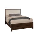 Lodge and Loft Queen Upholstered Storage Bed In Ivory Cream and Dark Oak