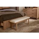 Lodge and Loft Upholstered Bench In Ivory Cream and Blond Oak