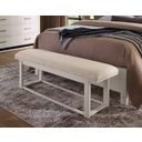 Lodge and Loft Upholstered Bench In Ivory Cream and Soft White
