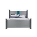 Logan King Bed with LED and Speakers In Silver