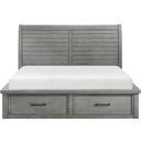 Logandale Queen Platform Bed with Storage Footboard and Side Rails In Gray