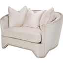 The appearance of London Place Chair And A Half In Champagne designed by Michael Amini in the transitional interior design. This champagne piece of furniture was selected by 1StopBedrooms from London Collection to add a touch of cosiness and style into your home. Sku: NC9004838-CHPGN-124. Material: Polyester.