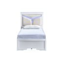 Lorana Teddy Fabric LED Twin Bed in Sparkling White