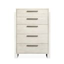 The appearance of Lorelei Drawer Chest In Misty Cloud designed by Magnussen in the transitional interior design. This misty cloud piece of furniture was selected by 1StopBedrooms from Lorelei Collection to add a touch of cosiness and style into your home. Sku: B5893-10. Material: Pine Veneer.