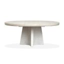 The appearance of Lorelei Extendable 54 Inch Round Dining Table In Misty Cloud designed by Magnussen in the transitional interior design. This misty cloud piece of furniture was selected by 1StopBedrooms from Lorelei Collection to add a touch of cosiness and style into your home. Sku: D5893-24T;D5893-24B. Table Top Shape: Round. Size: 54". Material: Pine Veneer.