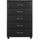 The appearance of Lorenzi Black Chest designed by Homelegance in the modern / contemporary interior design. This black piece of furniture was selected by 1StopBedrooms from Lorenzi Collection to add a touch of cosiness and style into your home. Sku: 2220-9. Material: Vinyl.